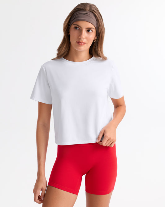 Crew Neck Classic Crop Shirt