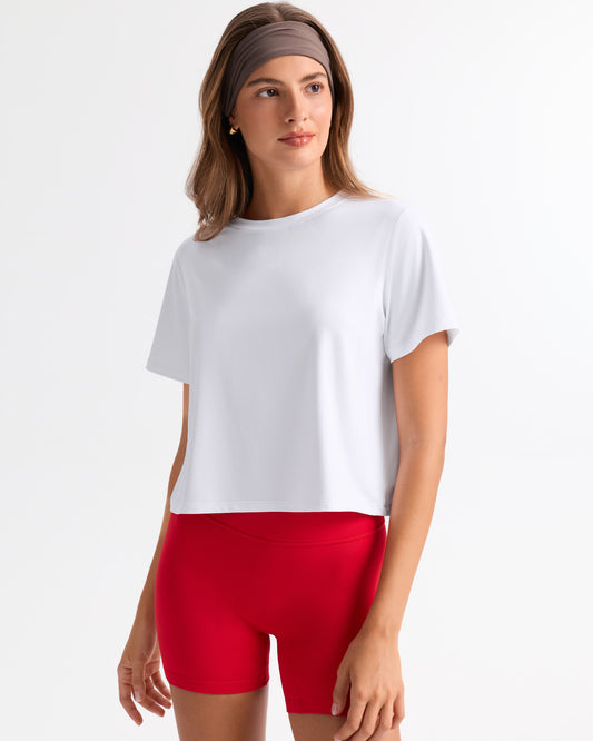 Crew Neck Classic Crop Shirt
