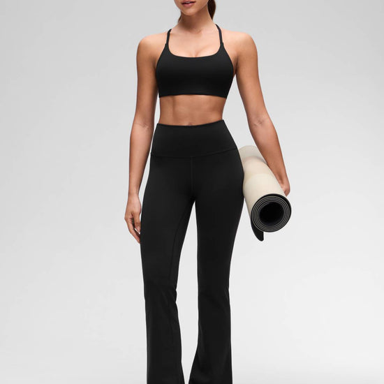 Yoga Scoop Neck Twist Cross Back Sport Bra Black