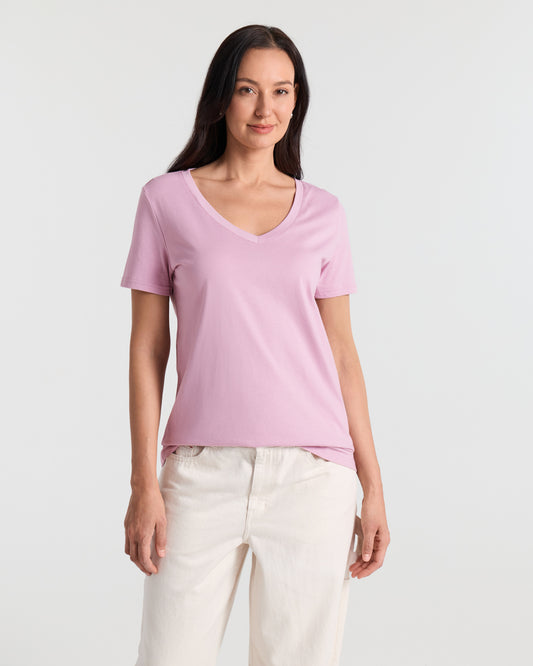 V Neck Hip Length Classic T-Shirt