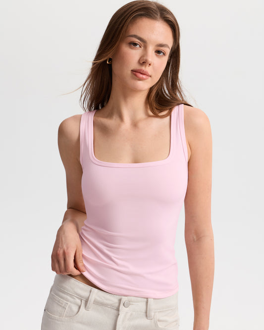Square Neck Body-hugging Tank