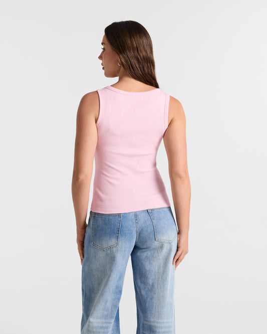 Ribbed U Neck Fitted Tank