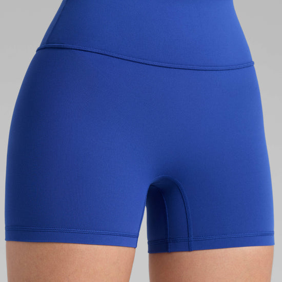 Scrunch Butt Atheletic Workout Biker Shorts Waves Blue