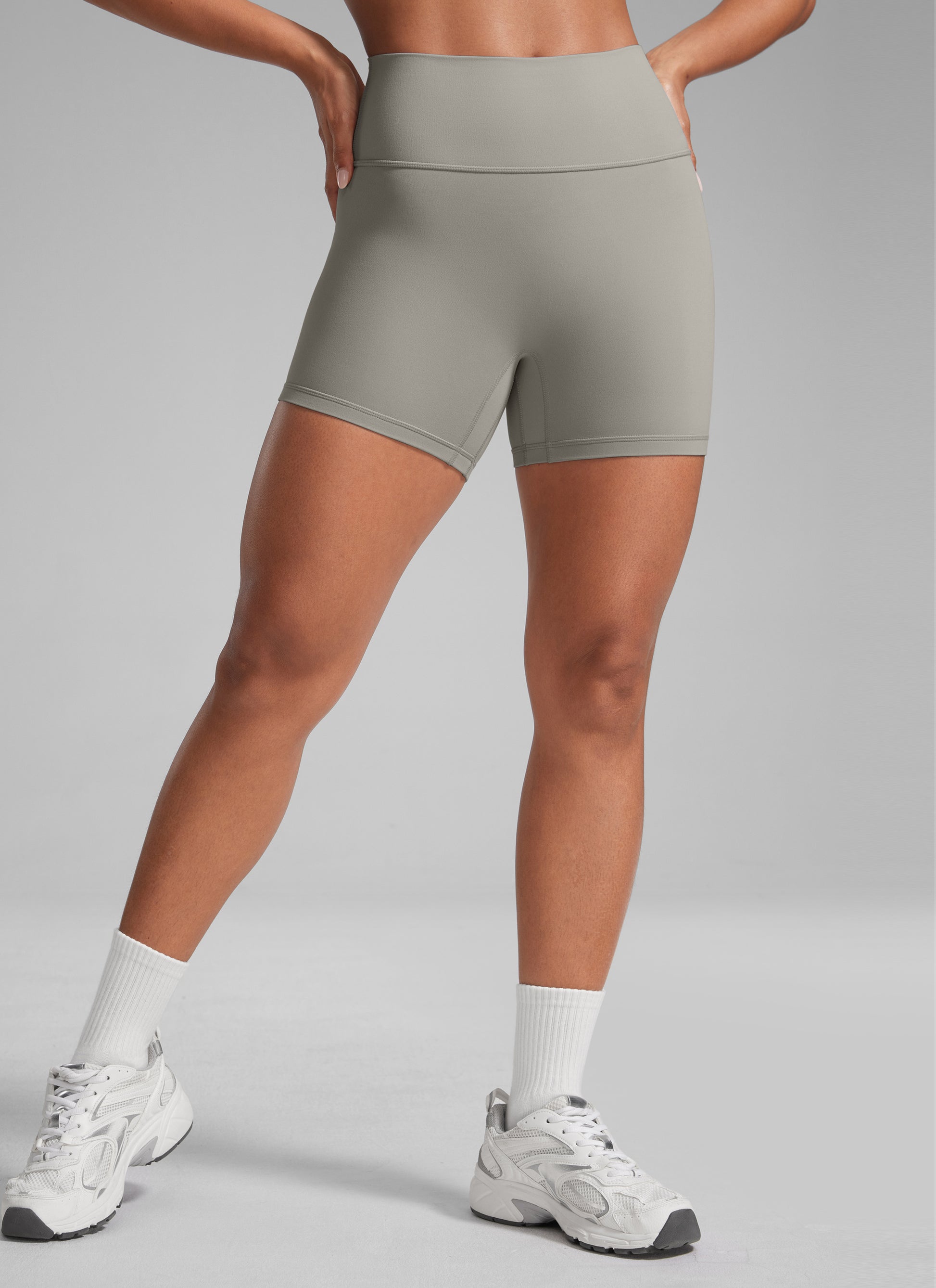 Scrunch Butt Atheletic Workout Biker Shorts Rocky Grey