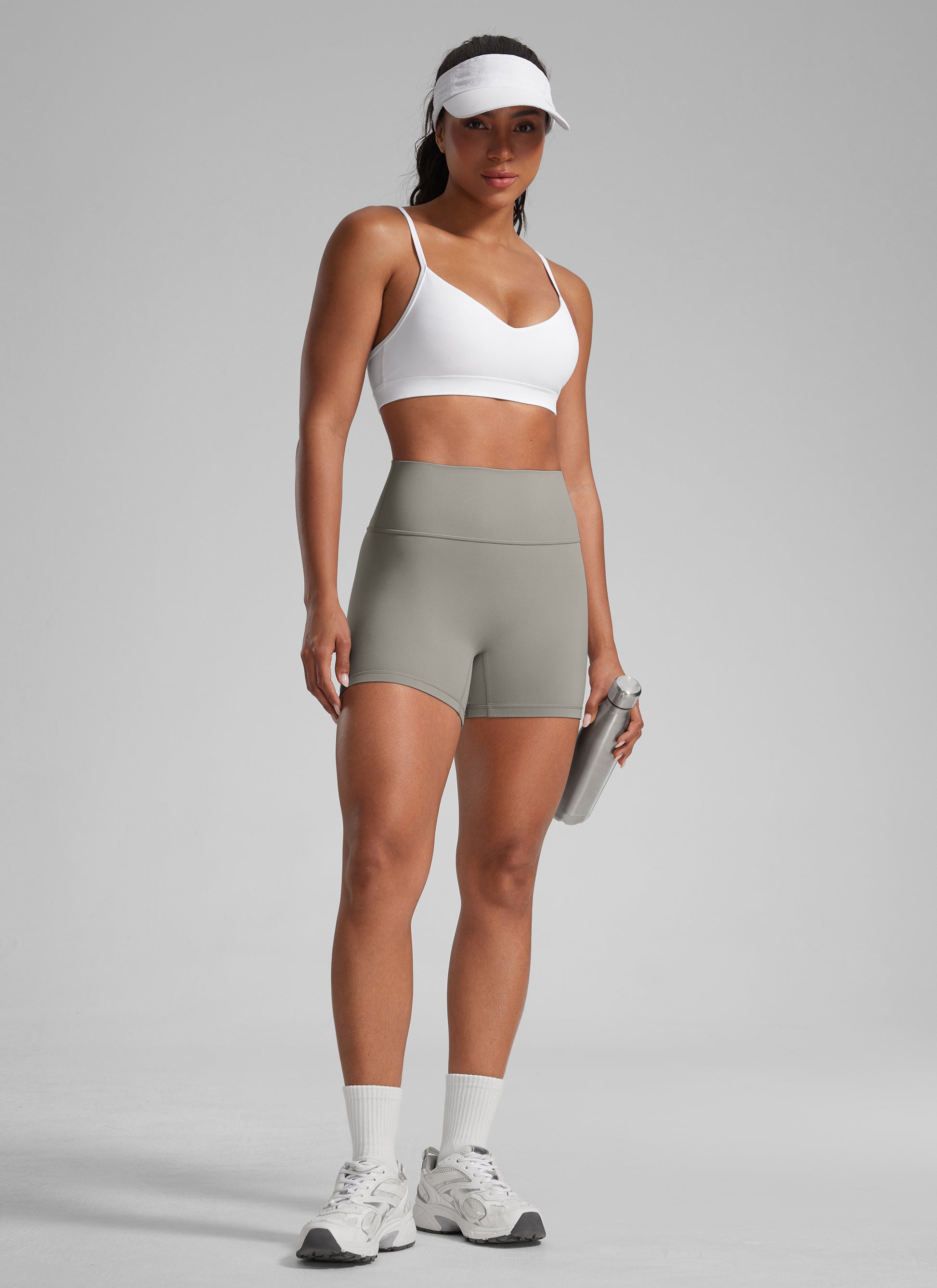 Scrunch Butt Atheletic Workout Biker Shorts Rocky Grey