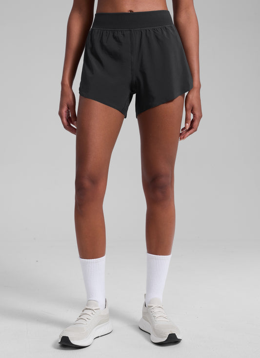 Lined Mid Rise Running Shorts 4''