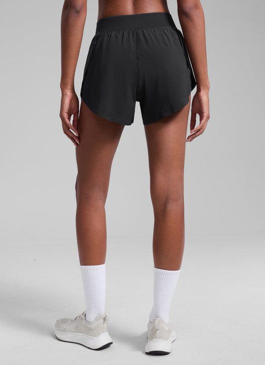 Lined Mid Rise Running Shorts 4''